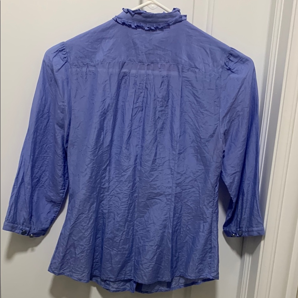 J. Crew Ruffle Button-Up Blouse - Purple - Picture 6 of 10
